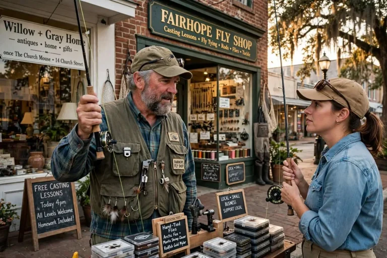 Illustration for the news story: Fairhope Fly Shop Has Taught the Eastern Shore to Cast for More Than Two Decades