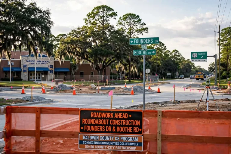 Illustration for the news story: Fairhope roundabout, Twin Beech upgrades move ahead under Baldwin County C3 Program