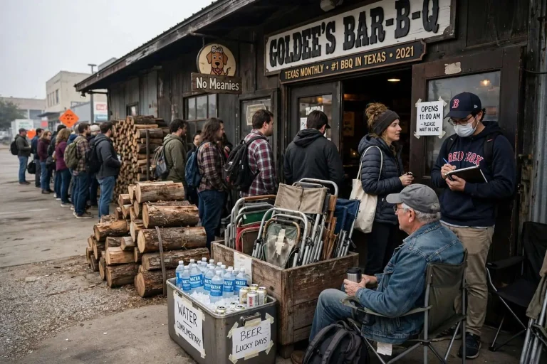 Illustration for the news story: Fairhope to Fort Worth: Waiting in Line at Texas Monthly’s Best Barbecue Joint