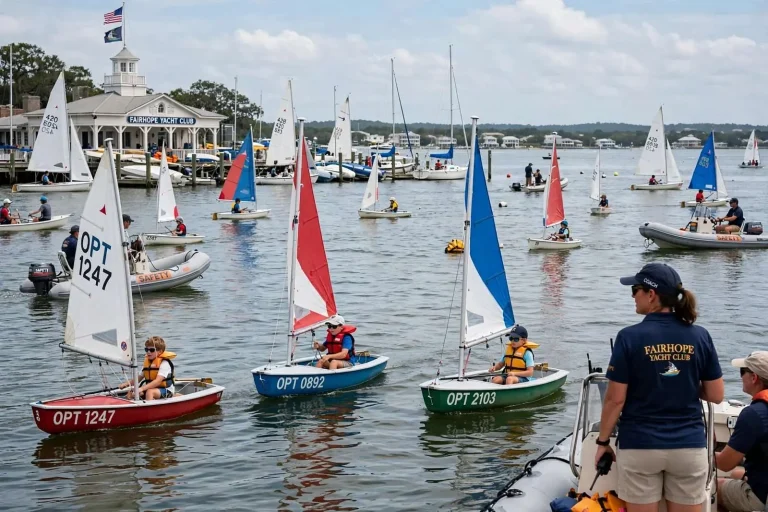 Illustration for the news story: Fairhope Yacht Club’s Youth Sailing Program Fills 300 Camp Spots and Coaches Four High School Teams