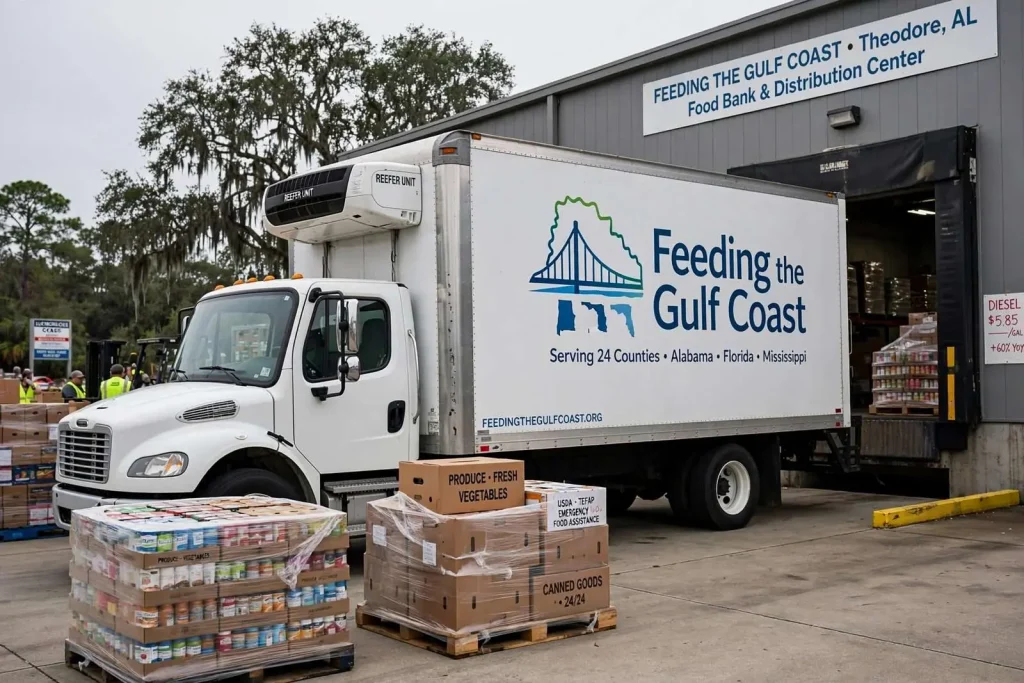 Illustration for the news story: Diesel Costs Up 60% Squeeze Feeding the Gulf Coast as Pantry Demand Climbs