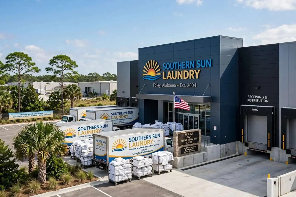 Illustration for the news story: Fire, Floods and Formula One: How Southern Sun Laundry Rose From the Ashes in Foley