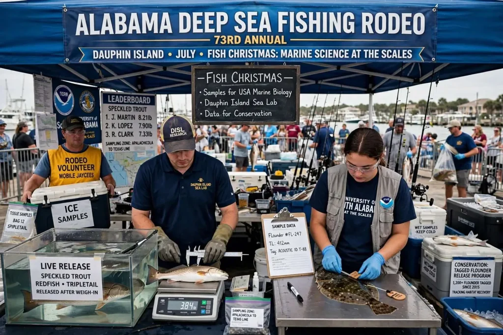 Illustration for the news story: ‘Fish Christmas’: How the Alabama Deep Sea Fishing Rodeo Feeds Marine Science on Dauphin Island