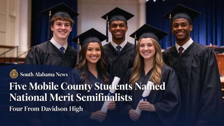 Illustration for the news story: Five Mobile County Students Named National Merit Semifinalists, Four From Davidson High