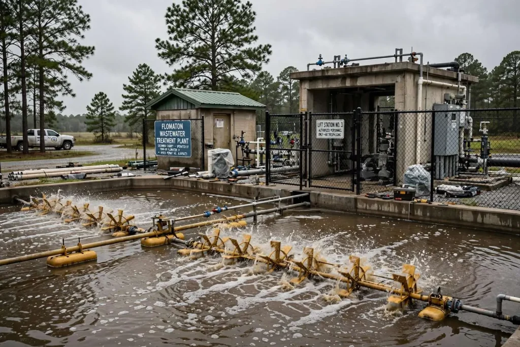 Illustration for the news story: Flomaton Wastewater Overhaul Carries $1.4 Million Price Tag As State Cites Violations
