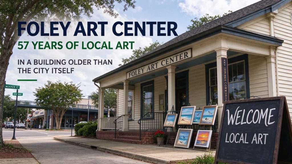 Illustration for the news story: Foley Art Center: 57 Years of Local Art in a Building Older Than the City Itself