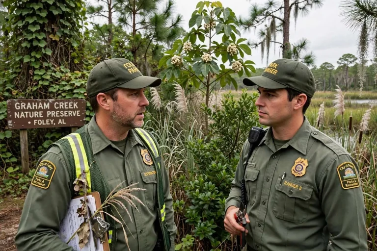 Illustration for the news story: ‘We Are at Literal War With These Invasive Species’: Foley Park Rangers Name the Plants Taking Over Coastal Alabama