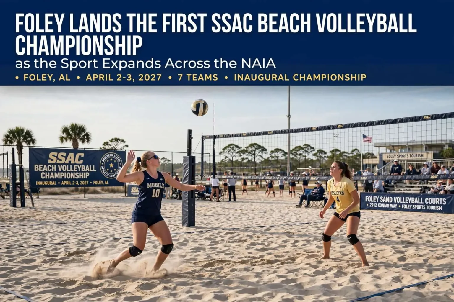 Illustration for the news story: Foley Lands the First SSAC Beach Volleyball Championship as the Sport Expands Across the NAIA
