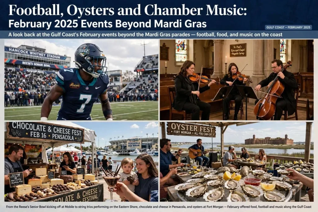 Illustration for the news story: Football, Oysters and Chamber Music: February 2025 Events Beyond Mardi Gras