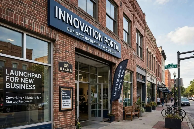 Illustration for the news story: Fostering Entrepreneurs: Inside the Innovation Portal, Downtown Mobile’s Launchpad for New Business