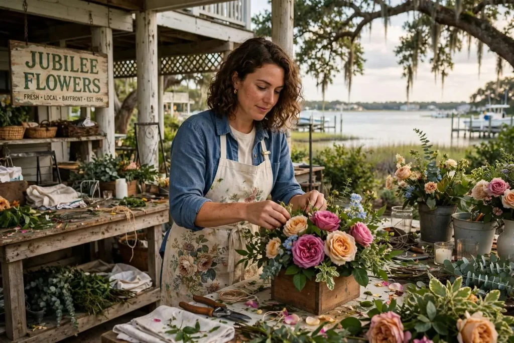 Illustration for the news story: Fresh From the Bay: Jubilee Flowers Brings Garden-Style Design to Eastern Shore Celebrations