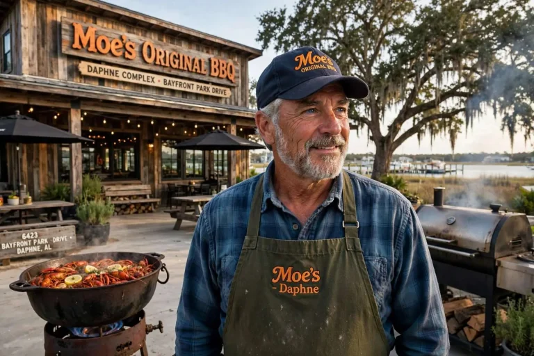 Illustration for the news story: From a Crawfish Pot to a Daphne Complex: Mark White Builds Moe’s Original BBQ on the Coast
