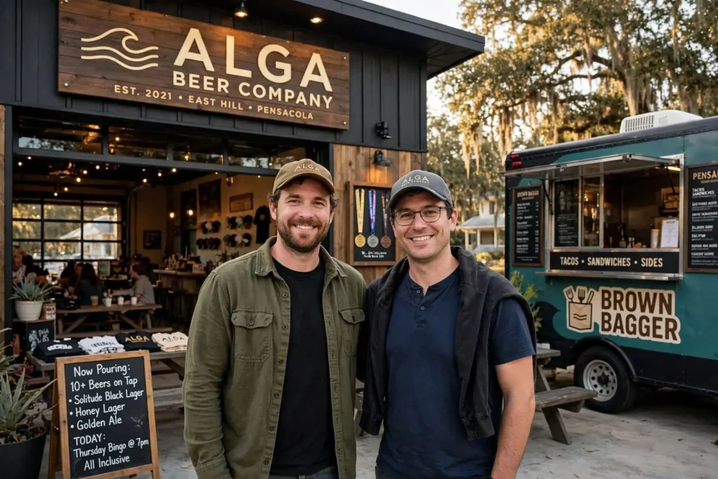 Illustration for the news story: From a Kitchen-Stove Homebrew to Award-Winning Beer: The Story of Alga Beer Company in East Hill Pensacola