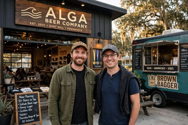 Illustration for the news story: From a Kitchen-Stove Homebrew to Award-Winning Beer: The Story of Alga Beer Company in East Hill Pensacola