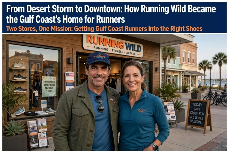 Illustration for the news story: From Desert Storm to Downtown: How Running Wild Became the Gulf Coast’s Home for Runners