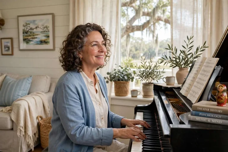 Illustration for the news story: From Moscow’s Gnessin Academy to a Fairhope Living Room: Anya Scott Teaches Adults to Love the Piano Again