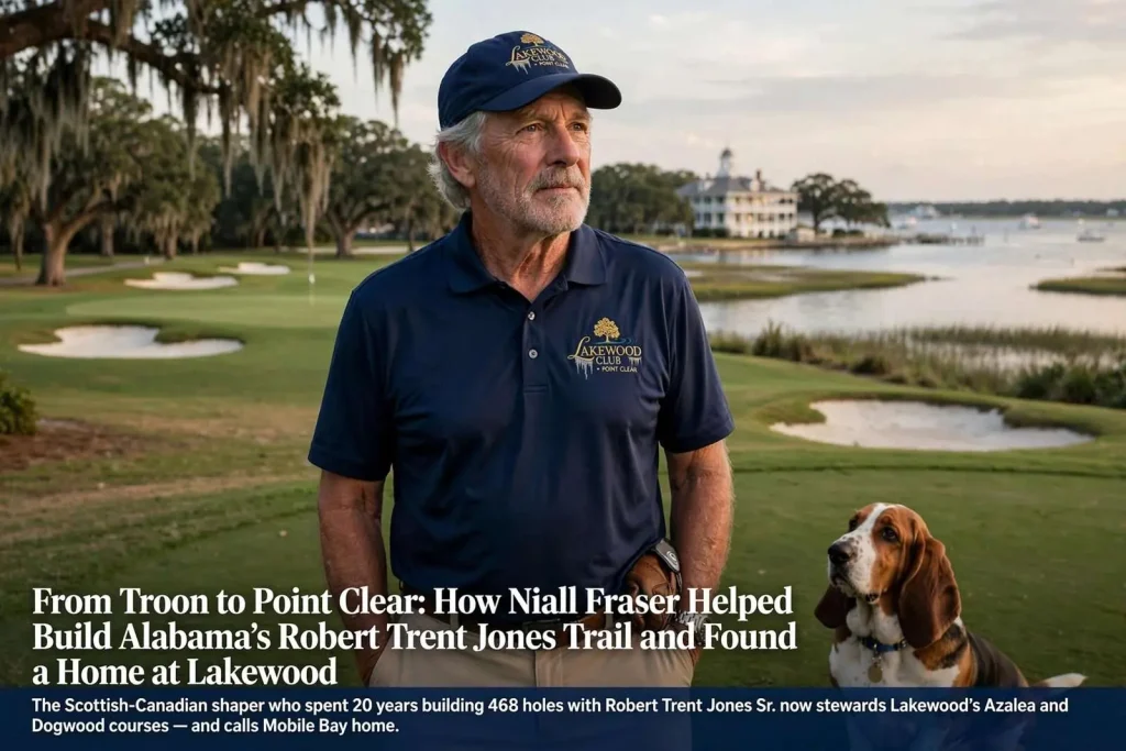 Illustration for the news story: From Troon to Point Clear: How Niall Fraser Helped Build Alabama’s Robert Trent Jones Trail and Found a Home at Lakewood