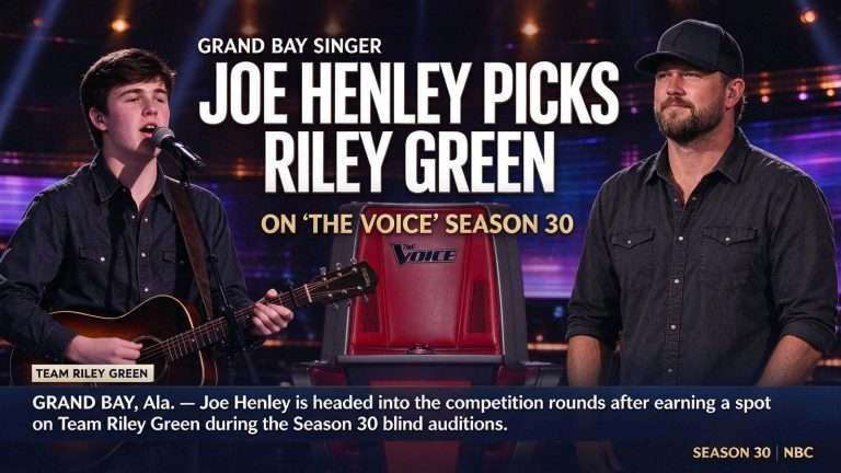 Illustration for the news story: Grand Bay Singer Joe Henley Picks Riley Green on ‘The Voice’ Season 30