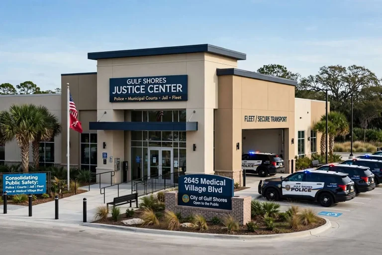 Illustration for the news story: Gulf Shores Consolidates Police, Jail, Fleet and Courts Into a 44,000-Square-Foot Justice Center