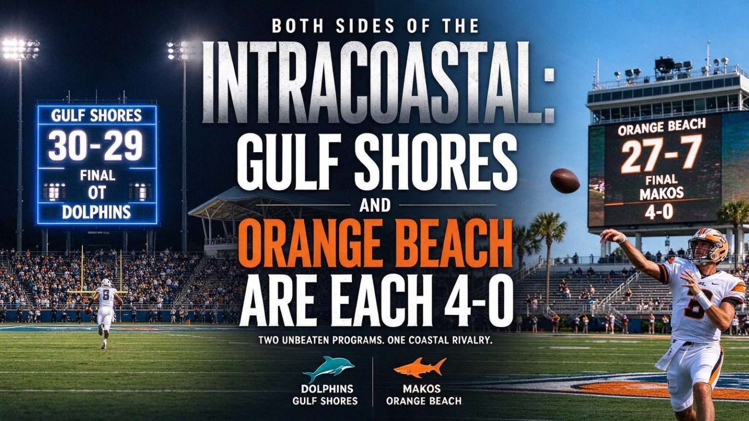 Illustration for the news story: Both Sides of the Intracoastal: Gulf Shores and Orange Beach Are Each 4-0
