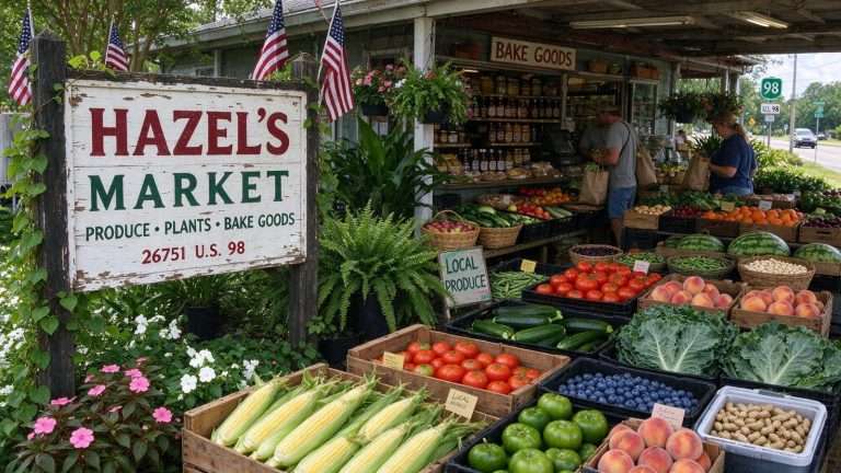 Illustration for the news story: Hazel’s Market: A Season Written in Produce on U.S. 98 in Daphne