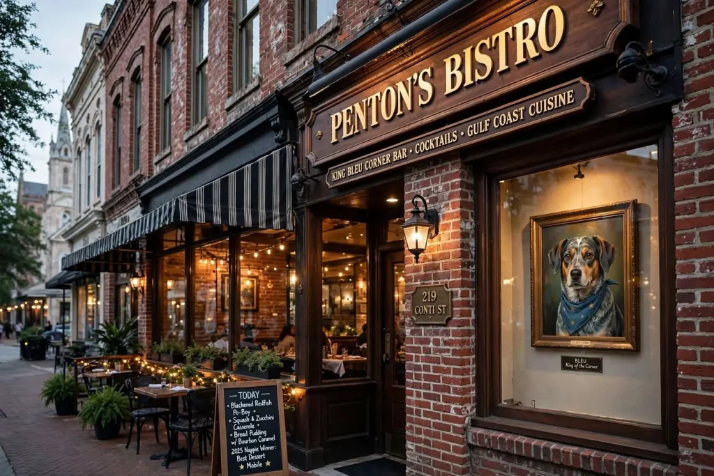 Illustration for the news story: History on the Plate: Penton’s Bistro and the King Bleu Corner Bar Take Over 219 Conti Street