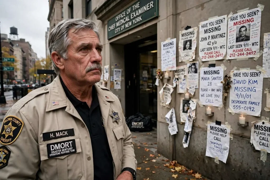 Illustration for the news story: 45 Days in New York: Former Baldwin Sheriff Hoss Mack on Identifying 9/11’s Dead