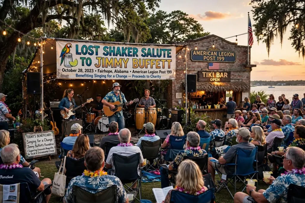 Illustration for the news story: How Fairhope’s Legion Post Staged a Sold-Out Lost Shaker Salute to Jimmy Buffett