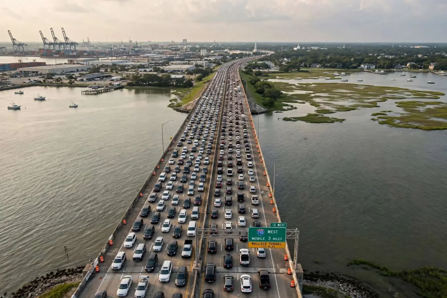 Illustration for the news story: Two Days in Mid-September Decide Whether the I-10 Bridge Gets Built: ‘It’s About to Get Real’