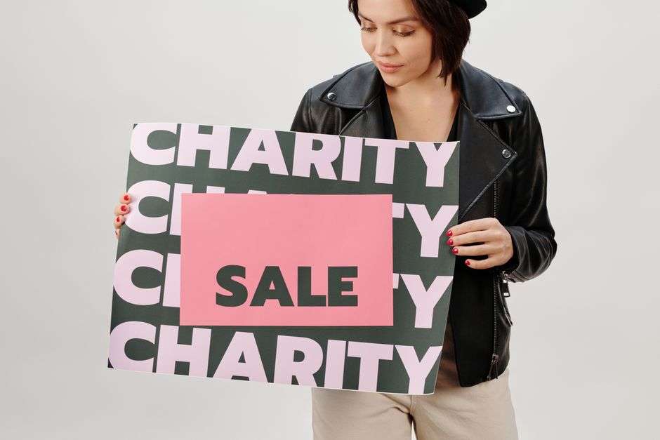 A group of women gathered at a charity fundraising event