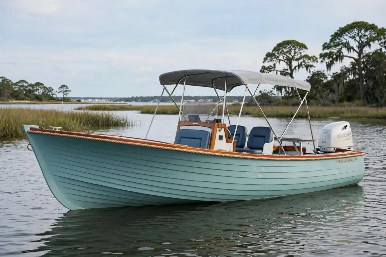 Illustration for the news story: In Foley, a Classic Caribbean Skiff Gets a Second Act