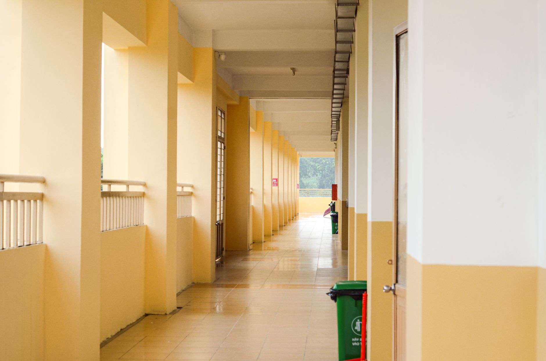 The entrance to a public school building