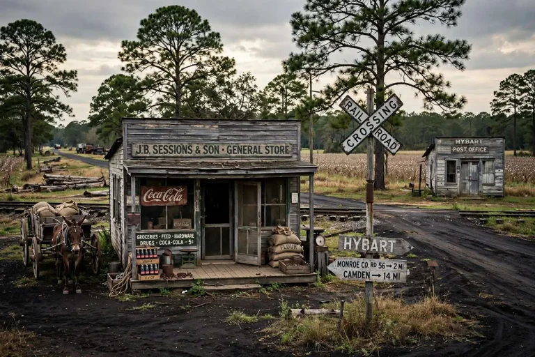 Illustration for the news story: Jeff Sessions recalls boyhood in Hybart, a Black Belt crossroads that time left behind
