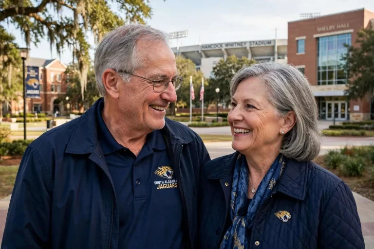 Illustration for the news story: For the Shumocks, a $1 Million Gift to South Alabama Started With a Phone Call