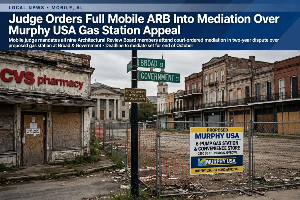 Illustration for the news story: Judge Orders Full Mobile ARB Into Mediation Over Murphy USA Gas Station Appeal