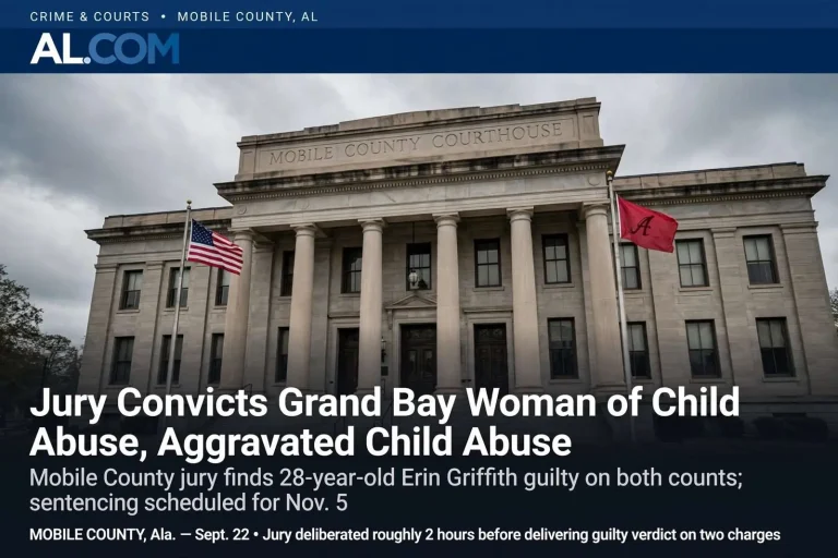 Illustration for the news story: Jury Convicts Grand Bay Woman of Child Abuse, Aggravated Child Abuse