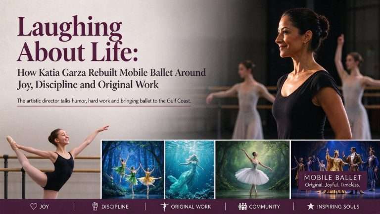 Illustration for the news story: Laughing About Life: How Katia Garza Rebuilt Mobile Ballet Around Joy, Discipline and Original Work