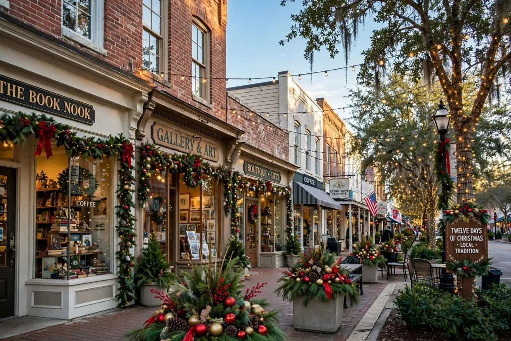 Illustration for the news story: Lights, Garlands and Festive Planters: A Holiday Stroll Through Downtown Fairhope