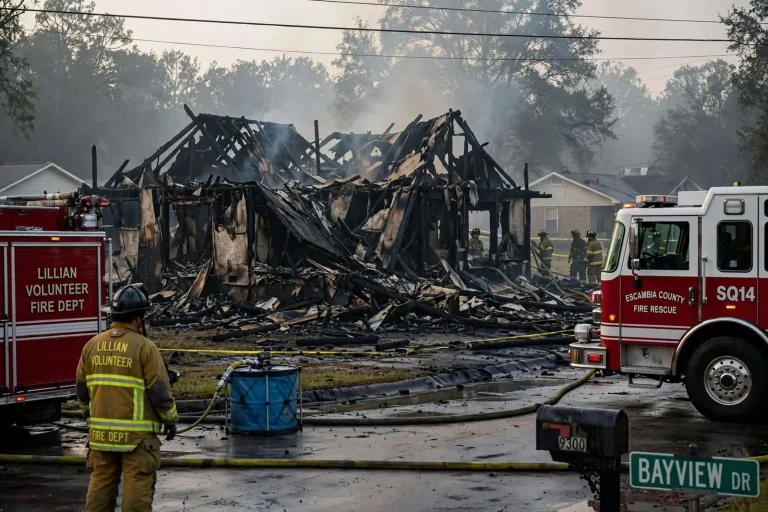 Illustration for the news story: ‘We Could See Flames Coming From the Roof’: Lillian House Fire Kills Two Pets, Destroys Home