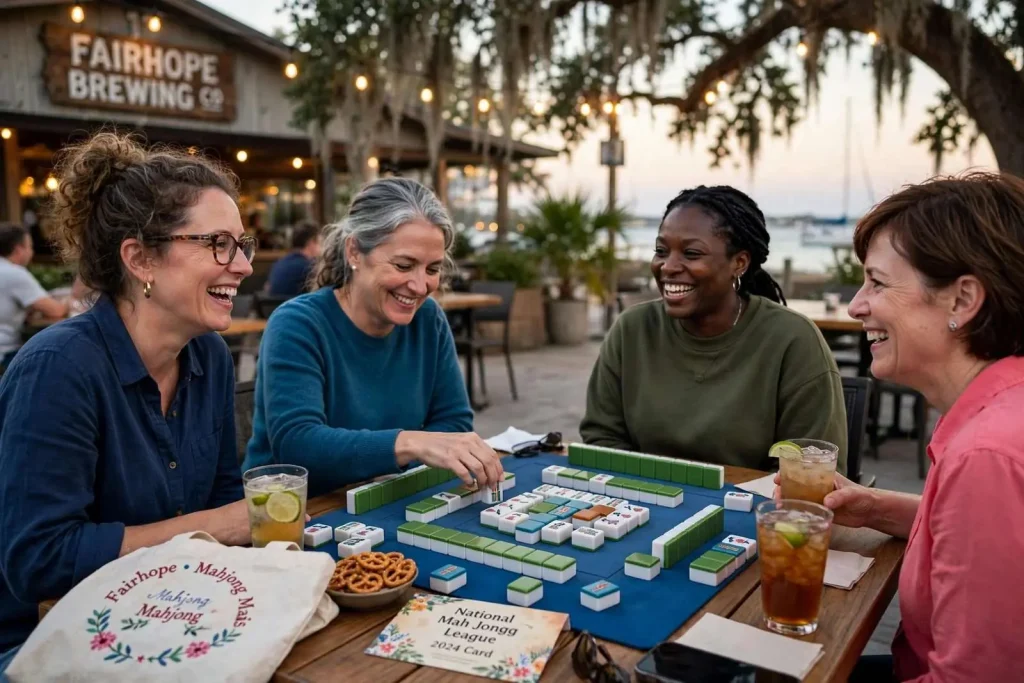 Illustration for the news story: Mahjong Is Tiling Its Way Across the Gulf Coast, One Tile at a Time