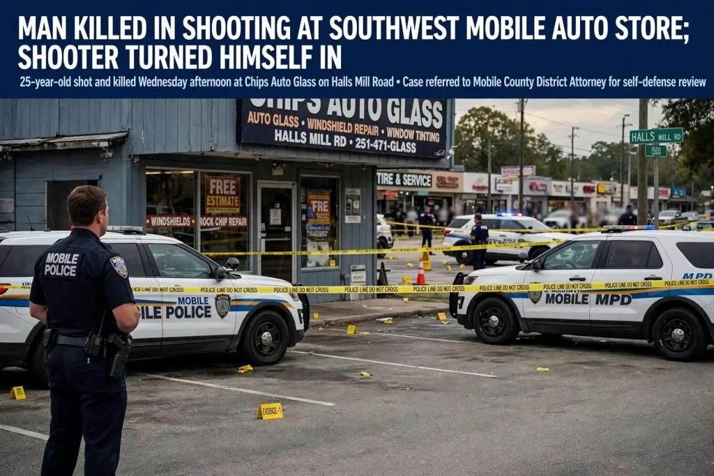 Illustration for the news story: Man Killed in Shooting at Southwest Mobile Auto Store; Shooter Turned Himself In