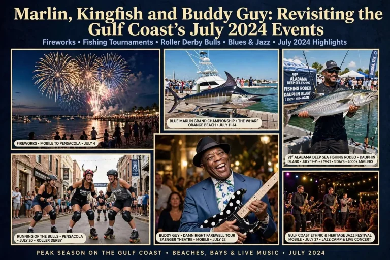 Illustration for the news story: Marlin, Kingfish and Buddy Guy: Revisiting the Gulf Coast’s July 2024 Events