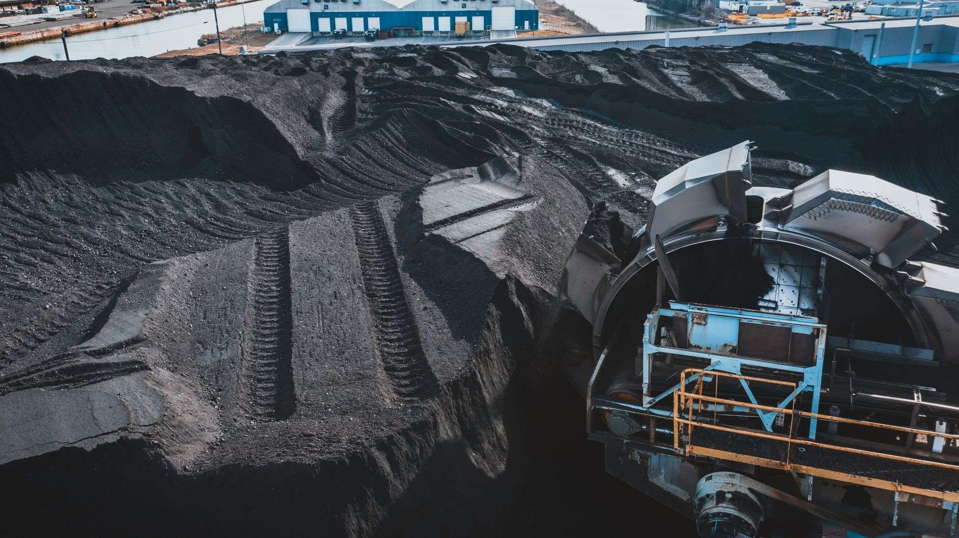 Conveyors and bulk handling equipment at an industrial coal terminal