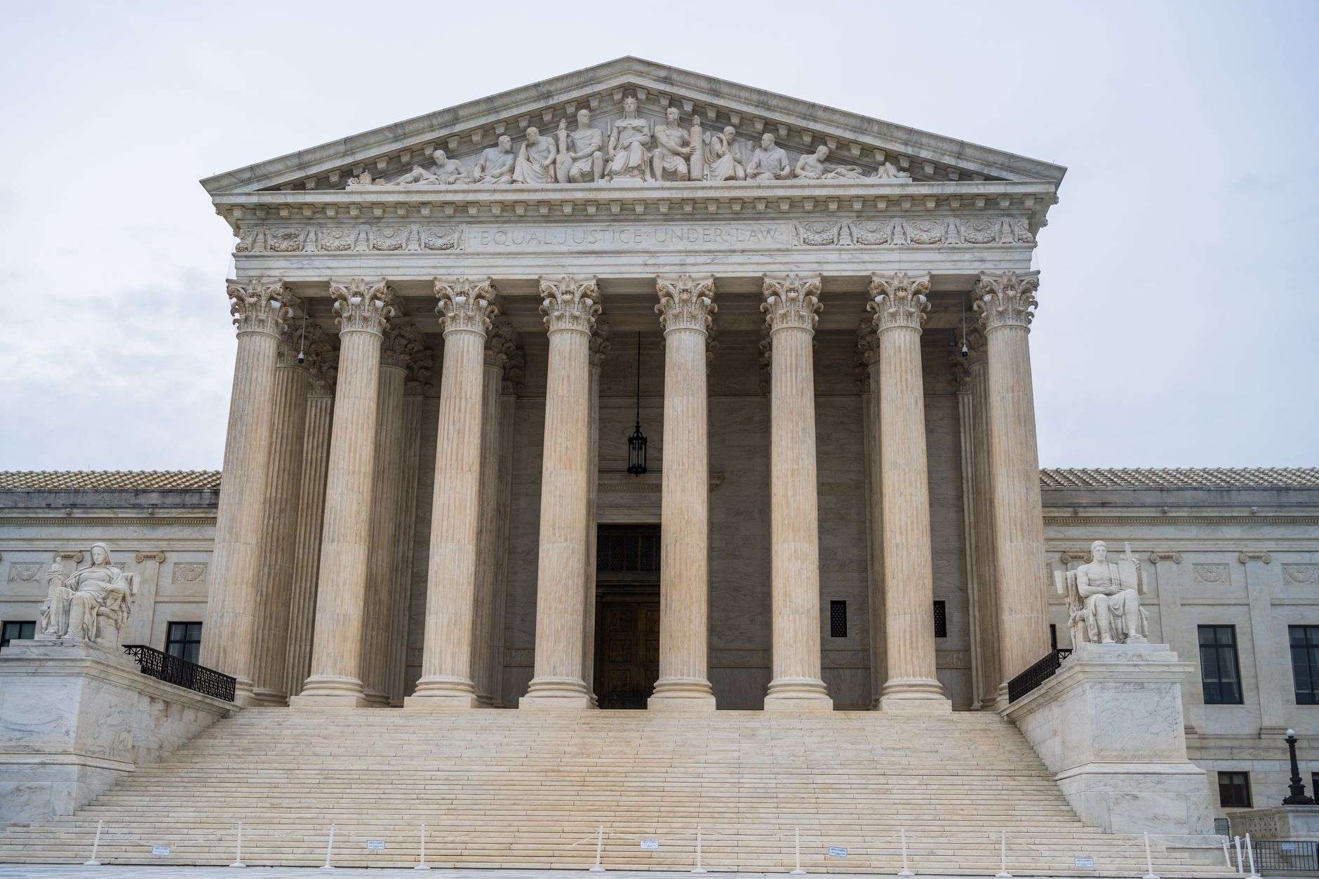 Columns of a federal courthouse, where a hearing on the MGM eligibility lawsuit is scheduled