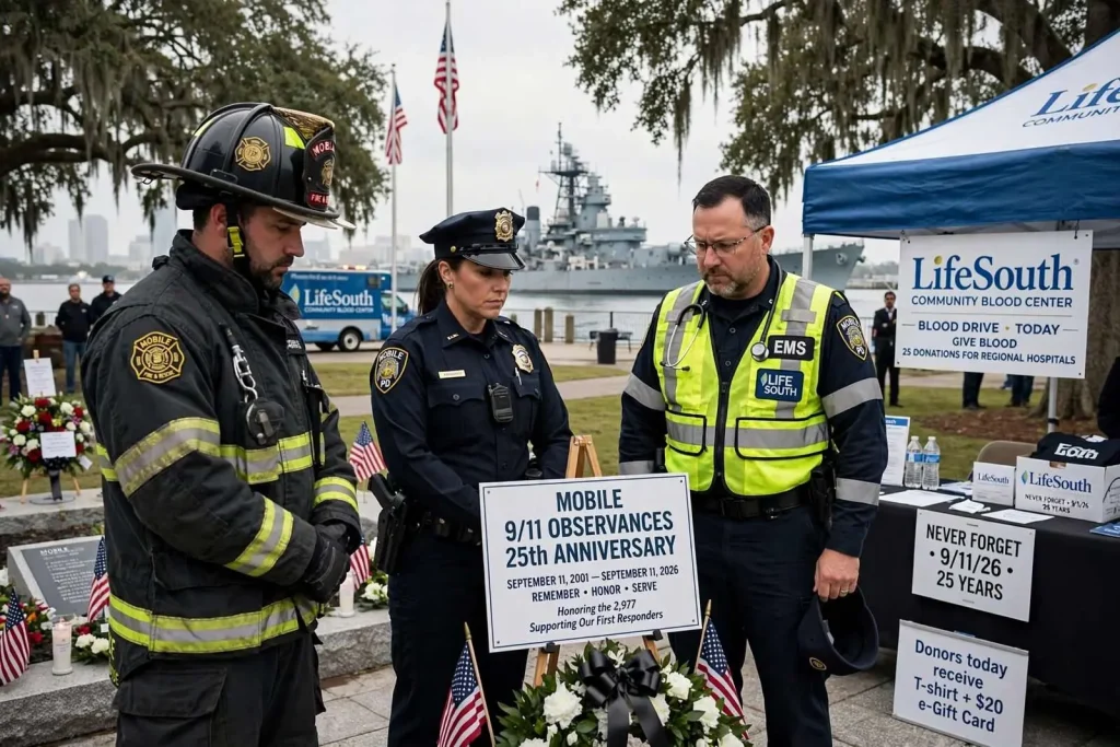 Illustration for the news story: Mobile 9/11 Observances Center on First Responders as City Marks 25th Anniversary