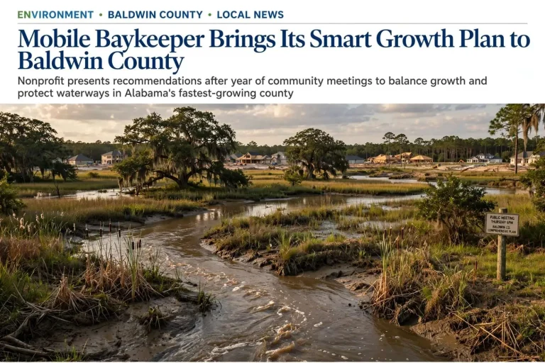 Illustration for the news story: Mobile Baykeeper Brings Its Smart Growth Plan to Baldwin County