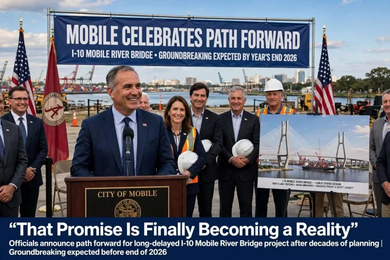 Illustration for the news story: Mobile Celebrates Path Forward for I-10 Mobile River Bridge, Groundbreaking Expected by Year’s End