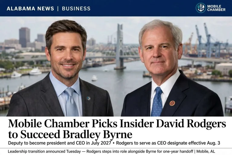 Illustration for the news story: Mobile Chamber Picks Insider David Rodgers to Succeed Bradley Byrne