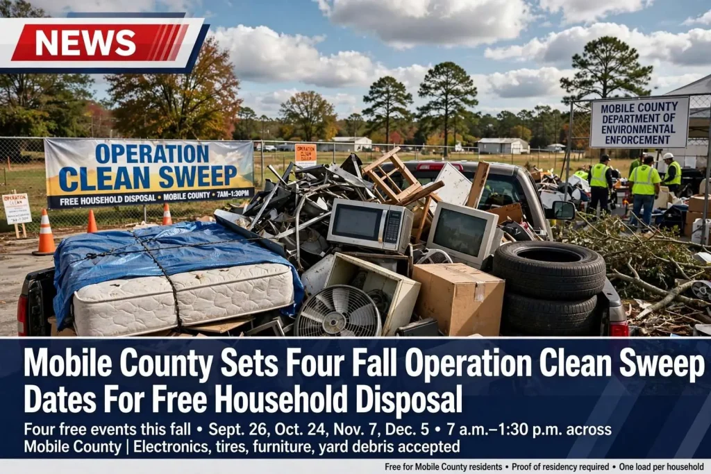 Illustration for the news story: Mobile County Sets Four Fall Operation Clean Sweep Dates For Free Household Disposal
