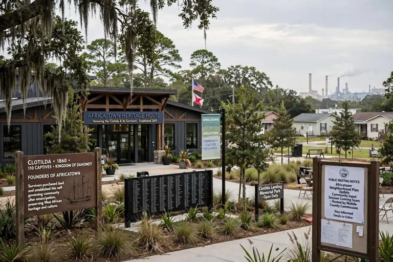 Illustration for the news story: Mobile County Seeks a Firm to Rewrite the Africatown Neighborhood Plan After Clotilda
